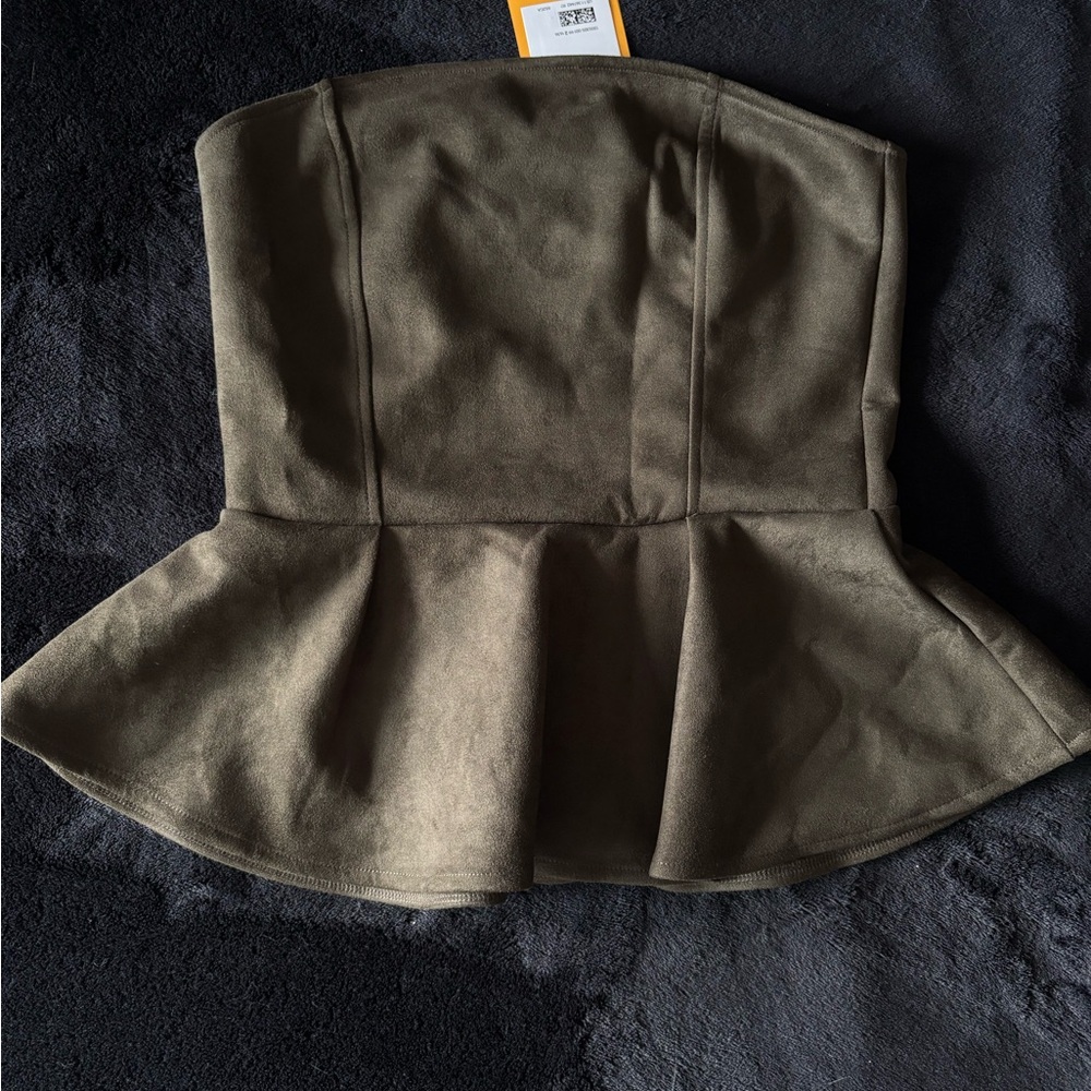 H&M BANDEAU-STYLE PEPLUM TOP (New w/ Tags)